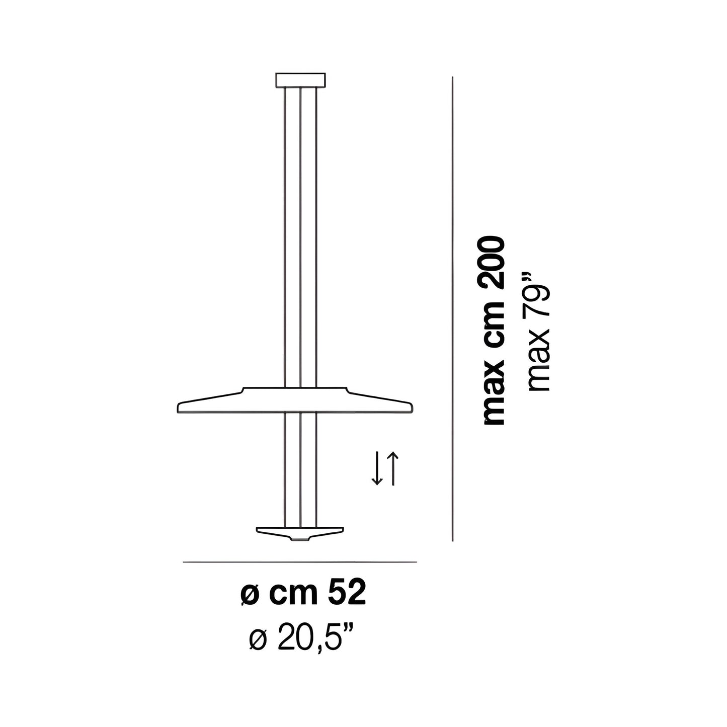 Dione LED Pendant Light - line drawing.
