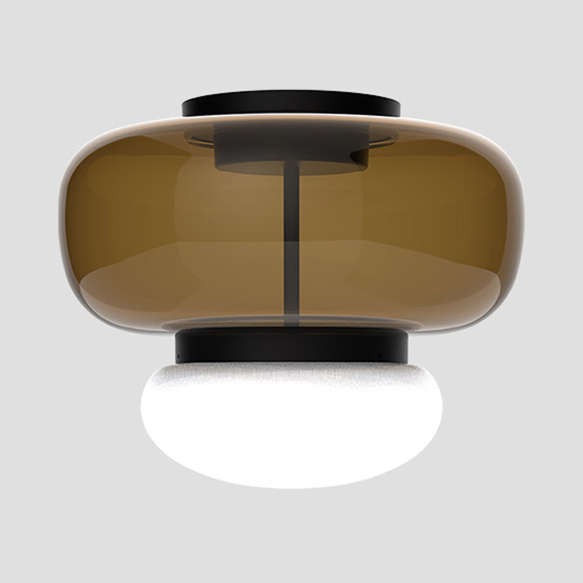 Faro LED Flush Mount Ceiling Light in Matt Black 2/Burned Earth White (11.5-Inch).