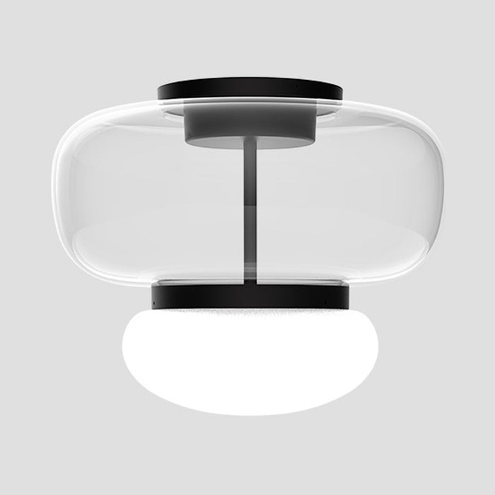 Faro LED Flush Mount Ceiling Light in Matt Black 2/Crystal White (11.5-Inch).