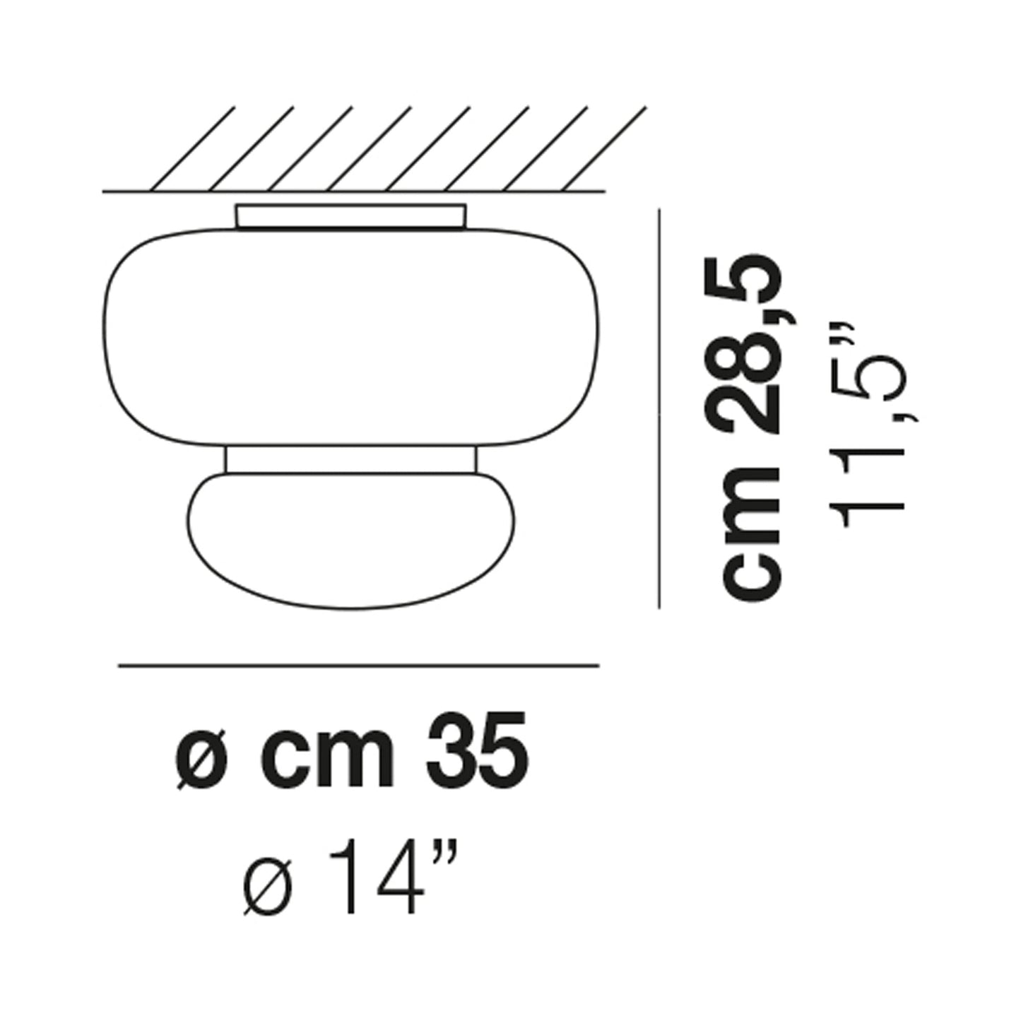 Faro LED Flush Mount Ceiling Light - line drawing.