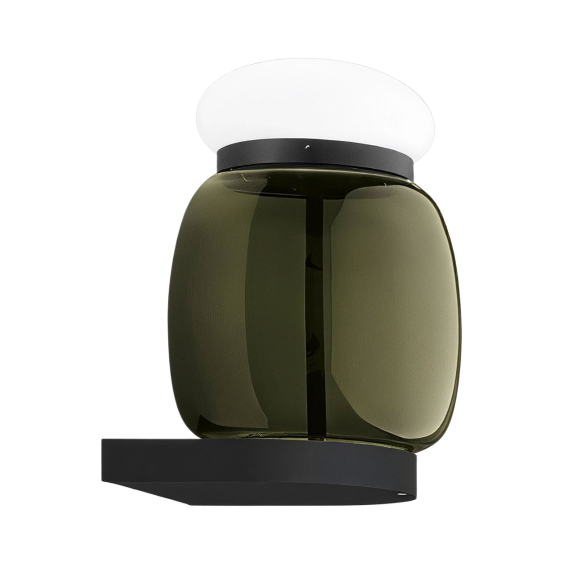 Faro LED Wall Light in Matt Black/Old Green White.