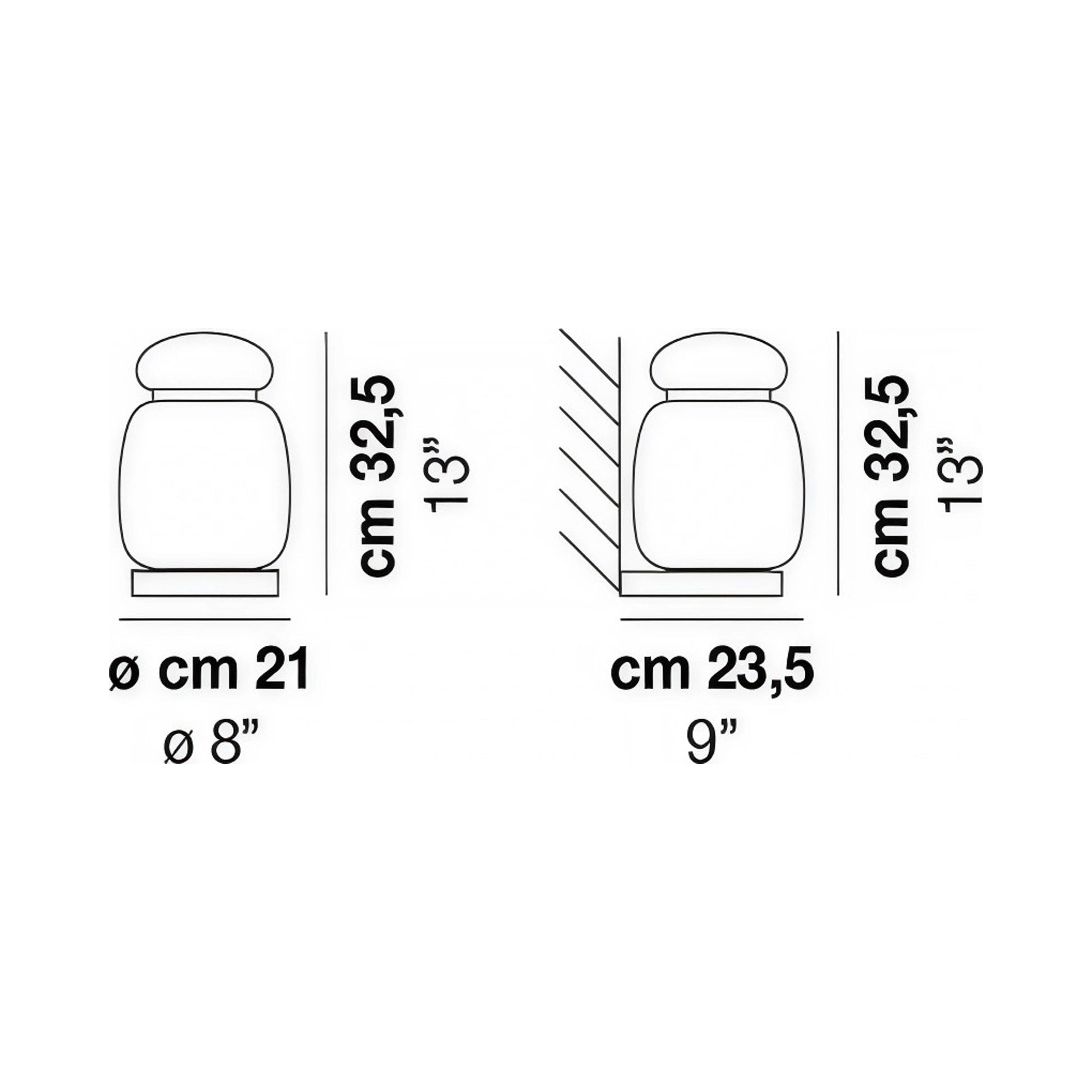 Faro LED Wall Light - line drawing.