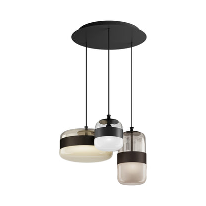 Futura Multi Light Pendant Light in Matte Black/Multicolor.