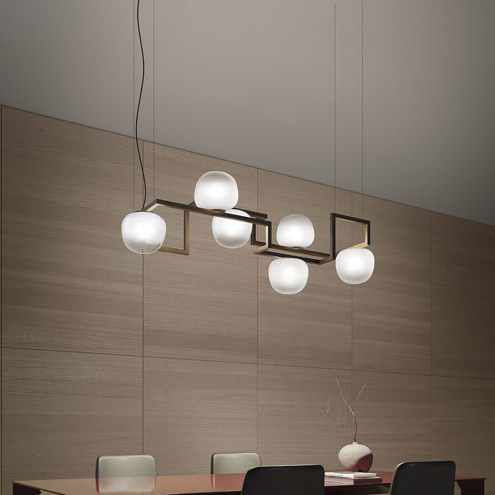 Globose Pendant Light in dining room.