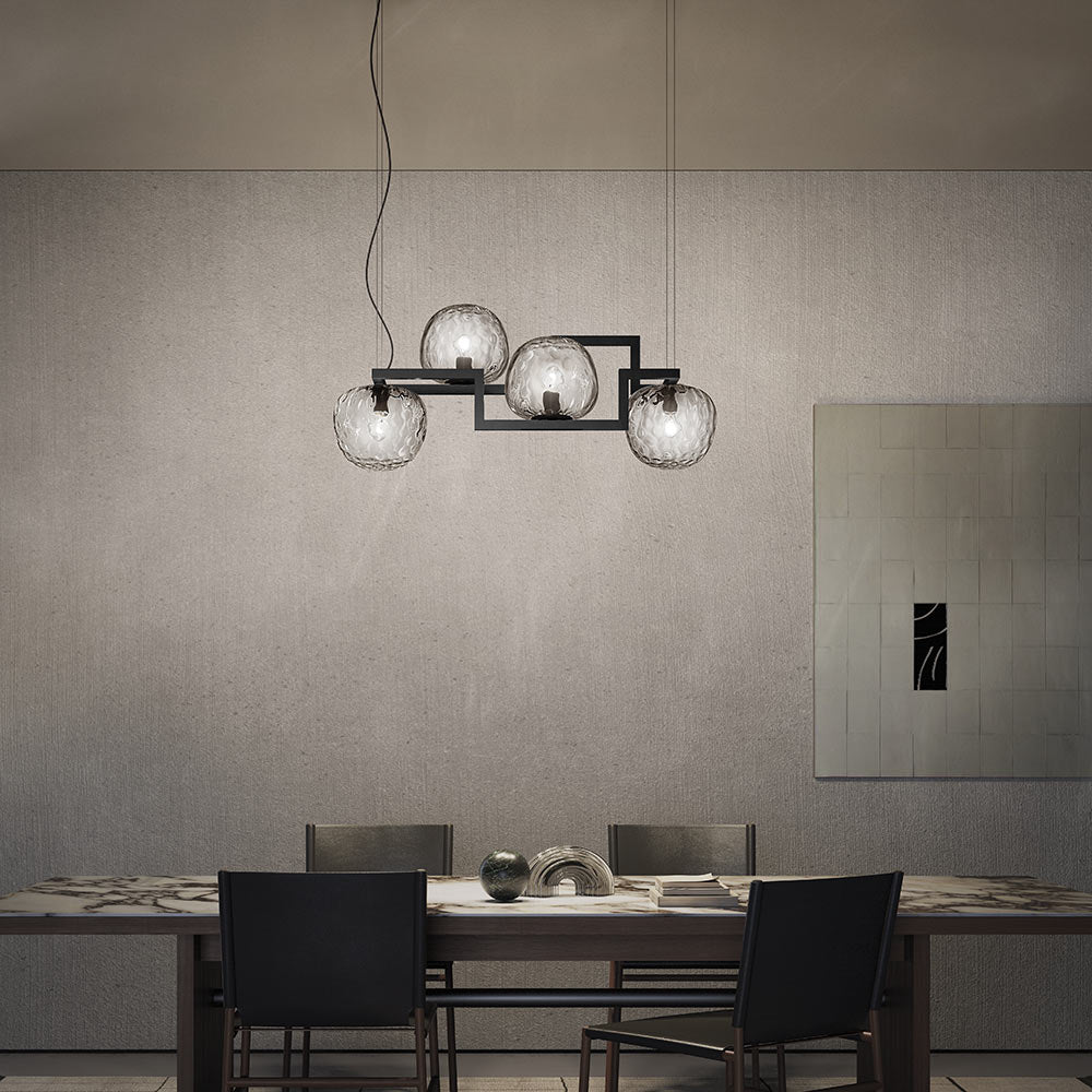 Globose Pendant Light in dining room.