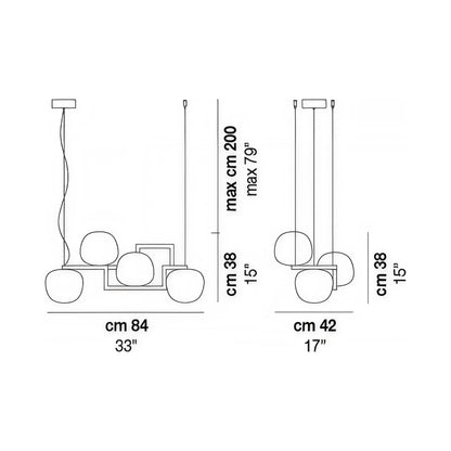 Globose Pendant Light - line drawing.