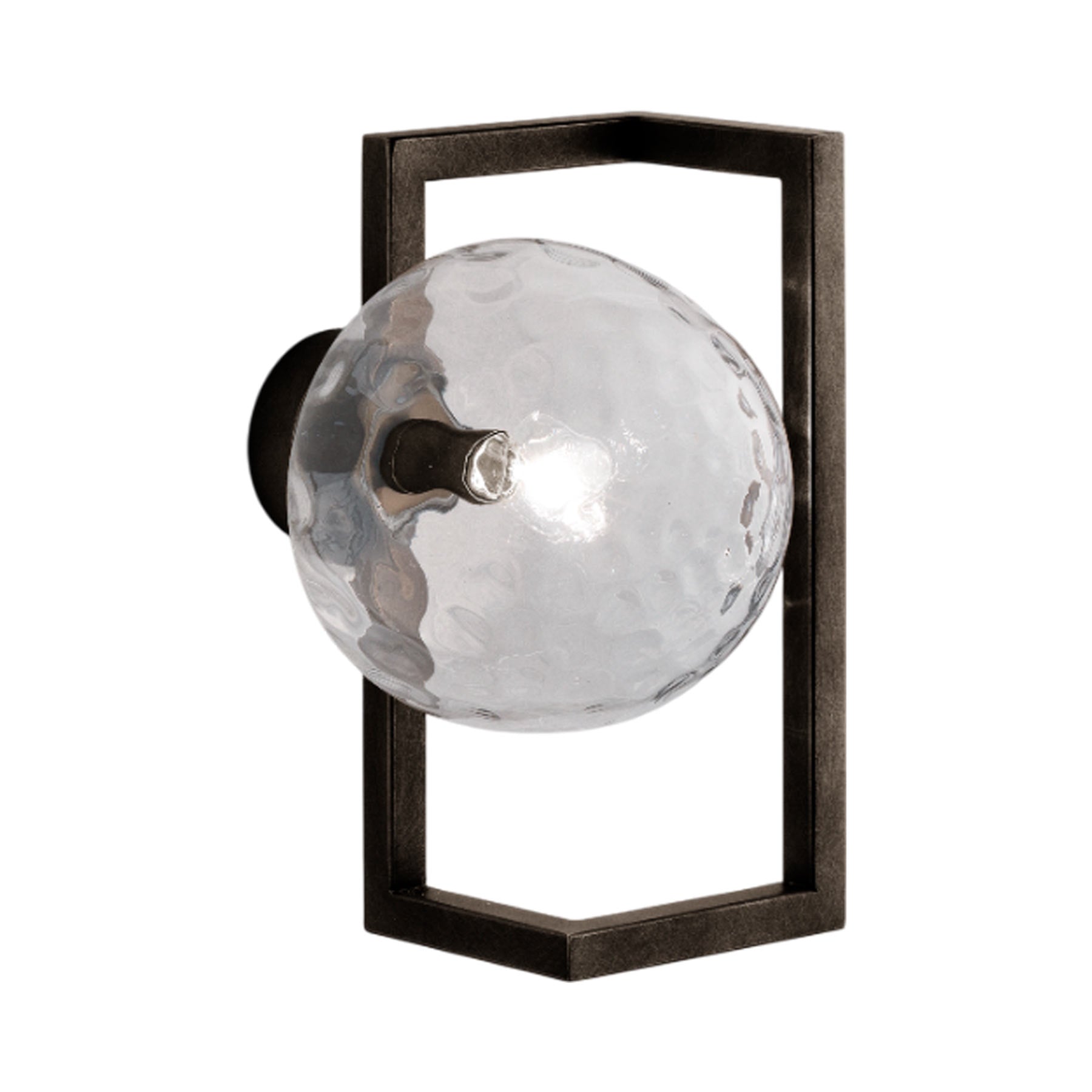 Globose Wall Light in Matt Black/Crystal.