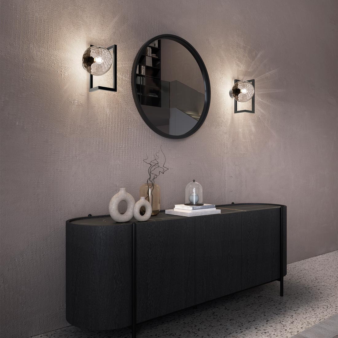 Globose Wall Light in living room.