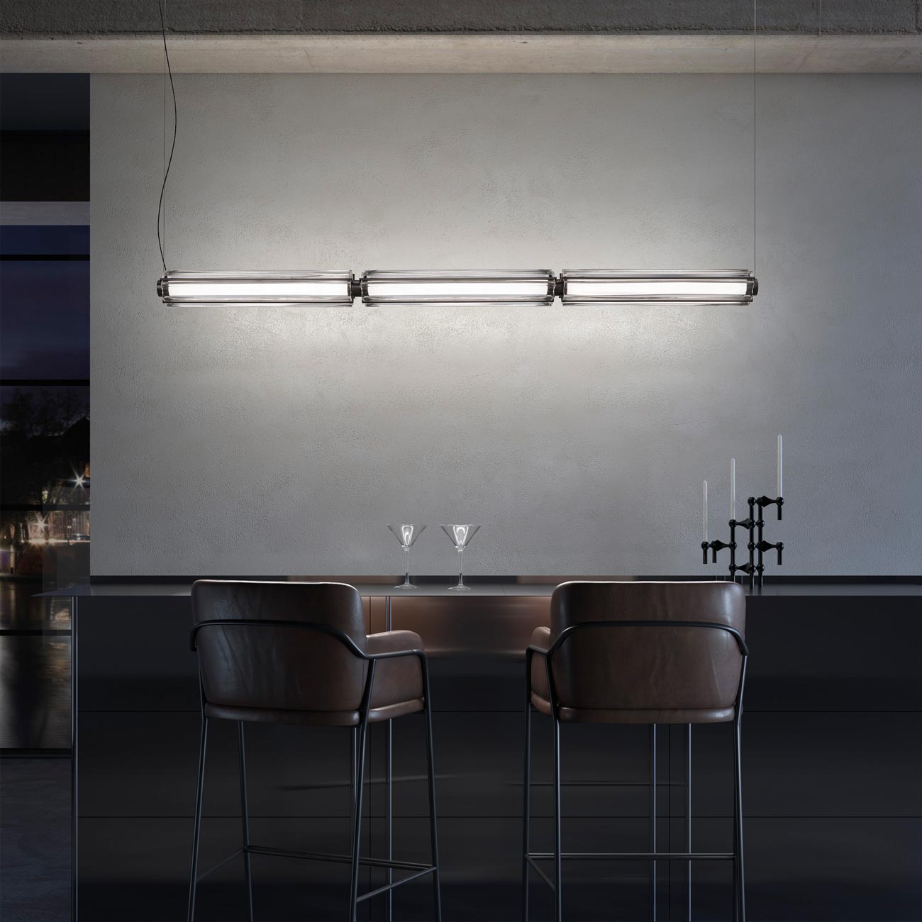 Jeff SP1 Linear LED Pendant Light in bar.