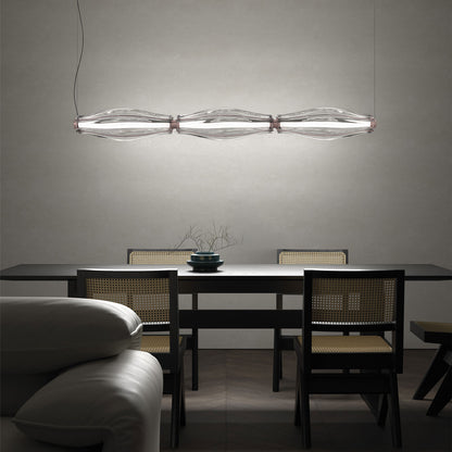 Jeff SP2 Linear LED Pendant Light in lobby.