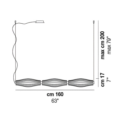 Jeff SP2 Linear LED Pendant Light - line drawing.