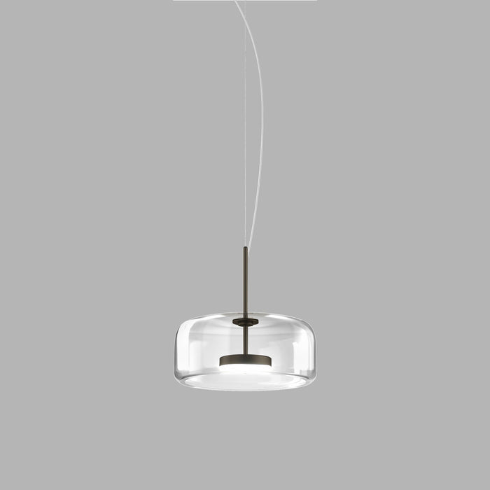 Jube 1G LED Pendant Light in Matt Black/Crystal Transparent.