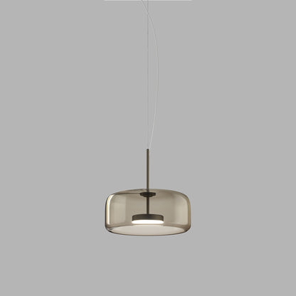 Jube 1G LED Pendant Light in Matt Black/Smoky Transparent.