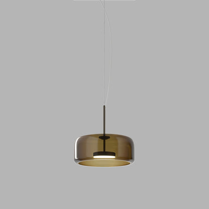 Jube 1G LED Pendant Light in Matt Black/Burned Earth Transparent.