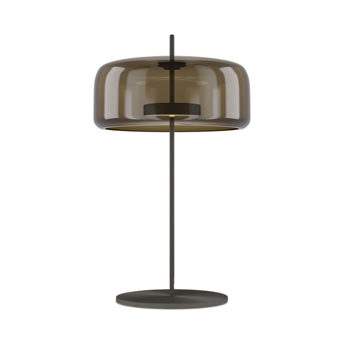 Jube G LED Table Lamp in Matt Black/Burned Earth Transparent.