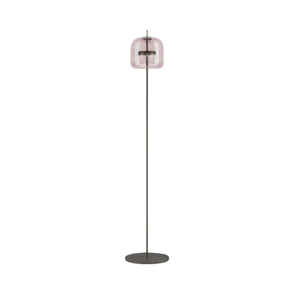 Jube LED Floor Lamp in Matt Black/Light Amethyst Transparent.