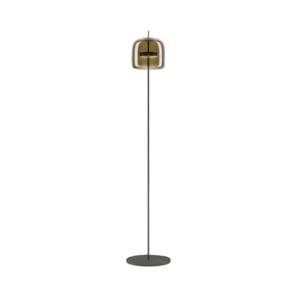 Jube LED Floor Lamp in Matt Black/Burned Earth Transparent.