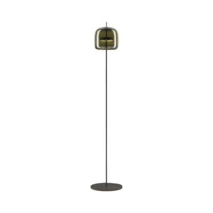 Jube LED Floor Lamp in Matt Black/Old Green Transparent.