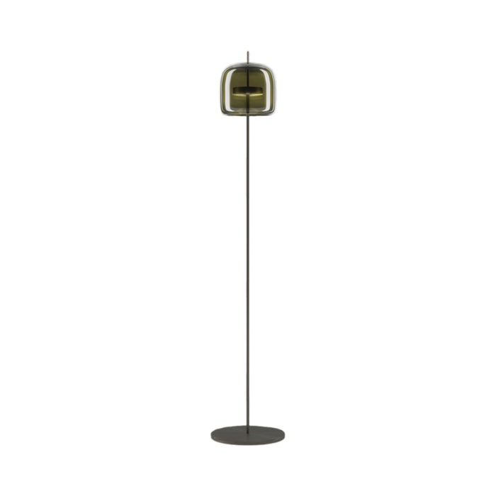Jube LED Floor Lamp in Matt Black/Old Green Transparent.