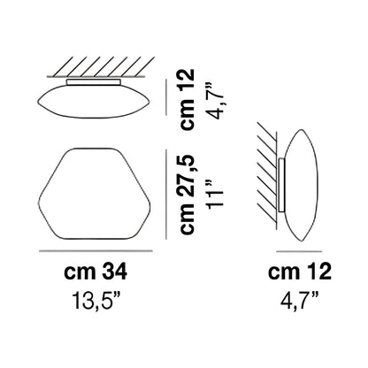 Modulor LED Ceiling / Wall Light - line drawing.