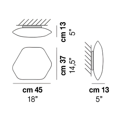 Modulor LED Ceiling / Wall Light - line drawing.