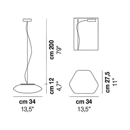 Modulor Pendant Light - line drawing.
