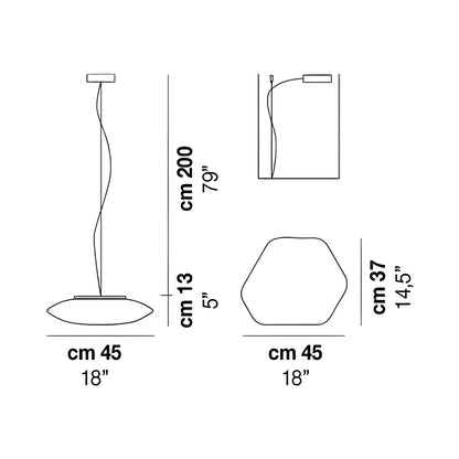 Modulor Pendant Light - line drawing.