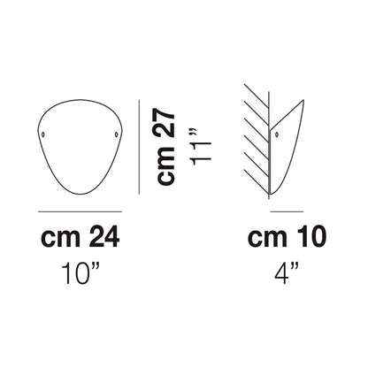Ovalina Wall Light  - line drawing.