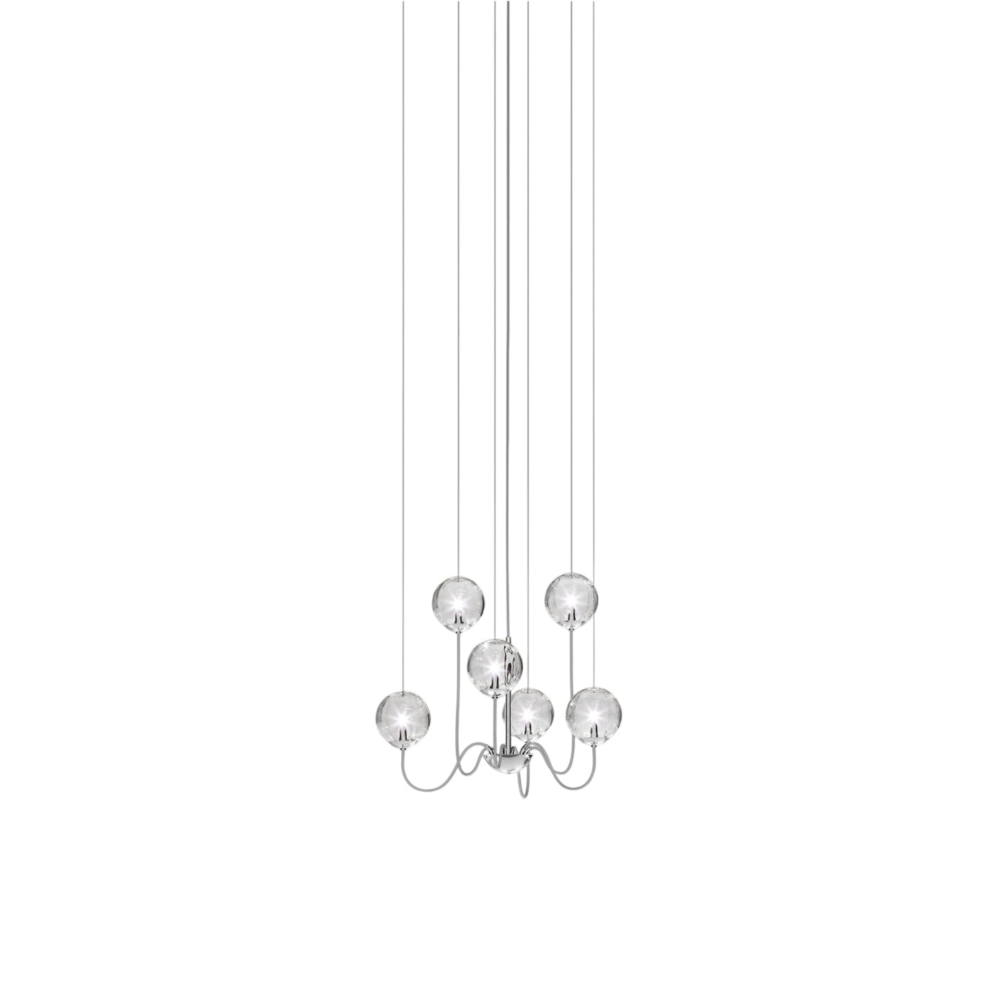 Puppet Chandelier in Glossy Chrome/Crystal Transparent (6-Light).