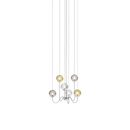 Puppet Chandelier in Glossy Chrome/Multicolor 1 (6-Light).