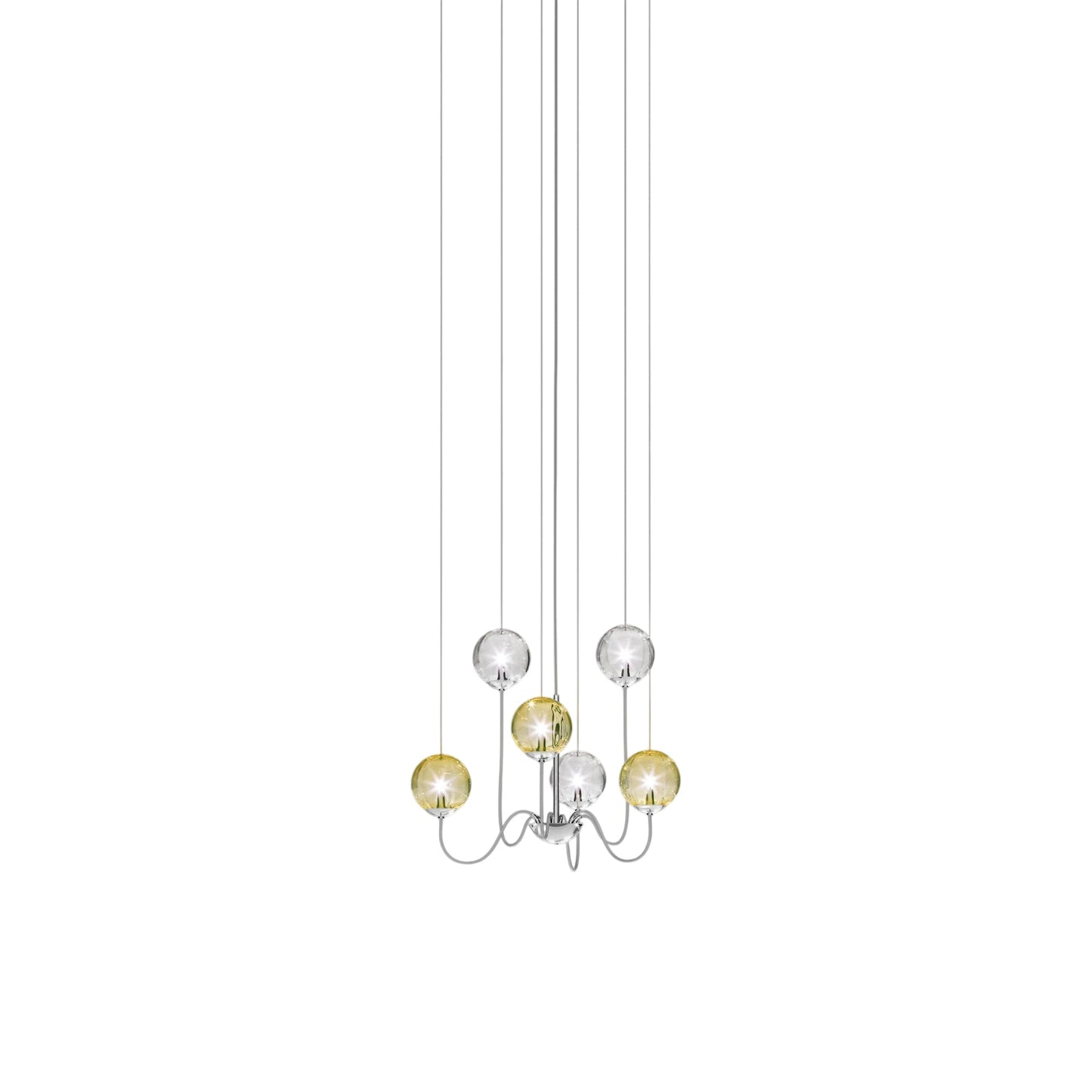 Puppet Chandelier in Glossy Chrome/Multicolor 2 (6-Light).