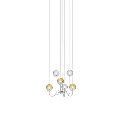 Puppet Chandelier in Glossy Chrome/Multicolor 2 (6-Light).