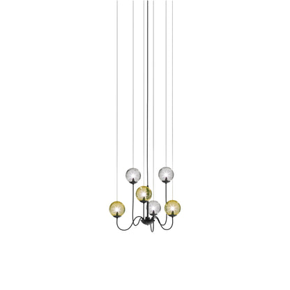 Puppet Chandelier in Matt Black/Multicolor 2 (6-Light).