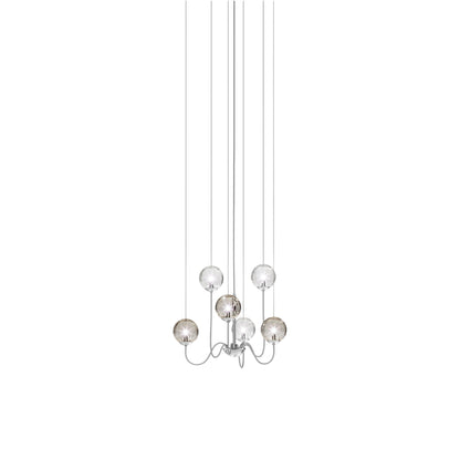 Puppet Chandelier in Glossy Chrome/Multicolor 3 (6-Light).