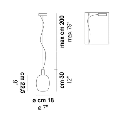 Riflesso LED Pendant Light - line drawing.