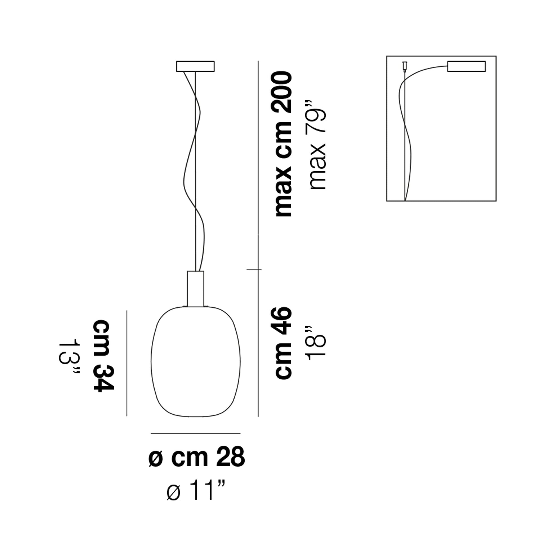 Riflesso LED Pendant Light - line drawing.