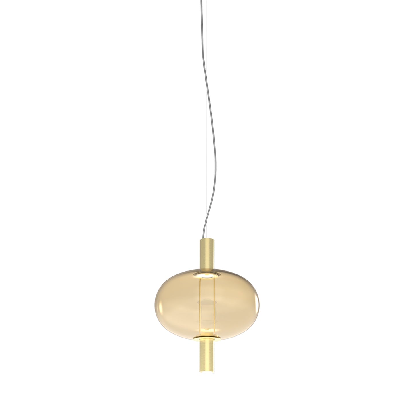 Riflesso SP 2L1 LED Pendant Light in Matt Gold 3/Amber Transparent.