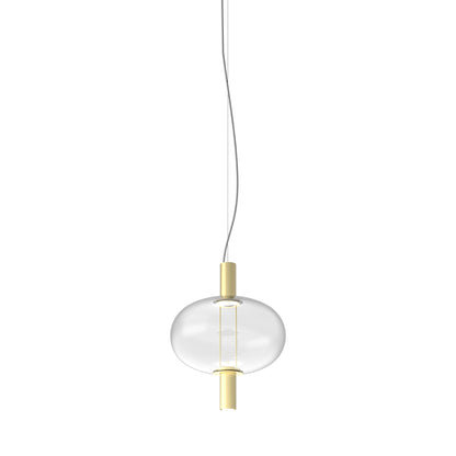 Riflesso SP 2L1 LED Pendant Light in Matt Gold 3/Crystal Transparent.