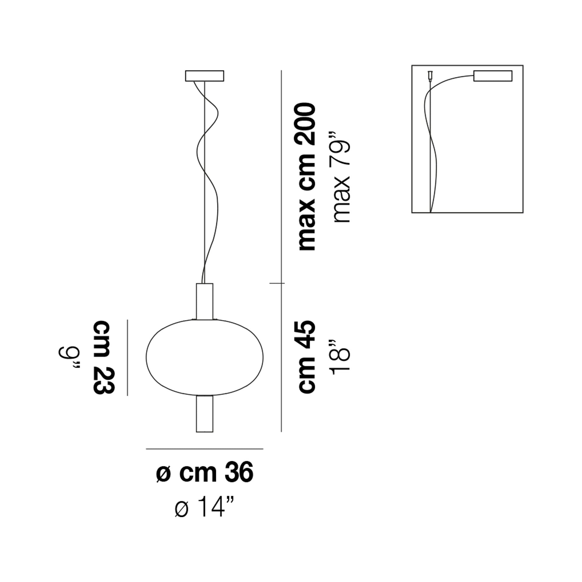 Riflesso SP 2L1 LED Pendant Light - line drawing.