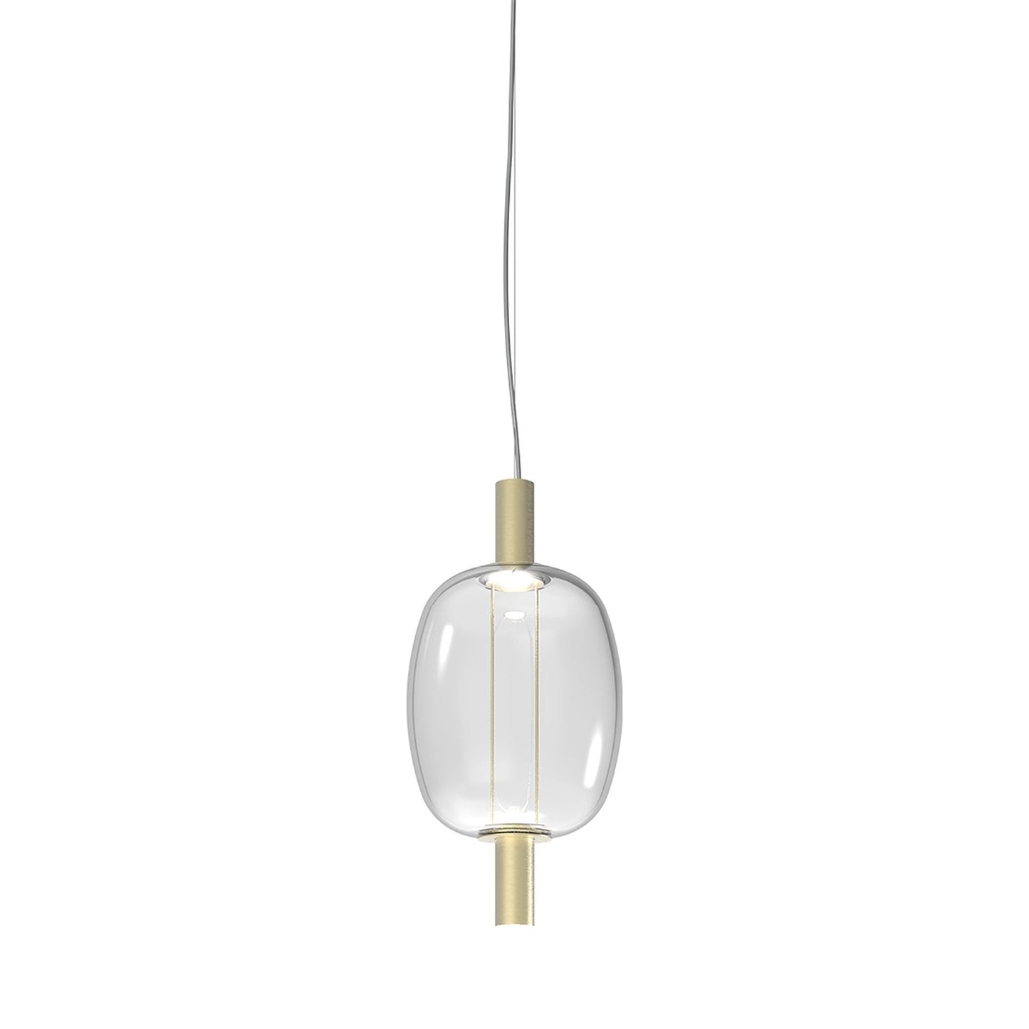 Riflesso SP 2L2 LED Pendant Light in Matt Gold 3/Amber Transparent.