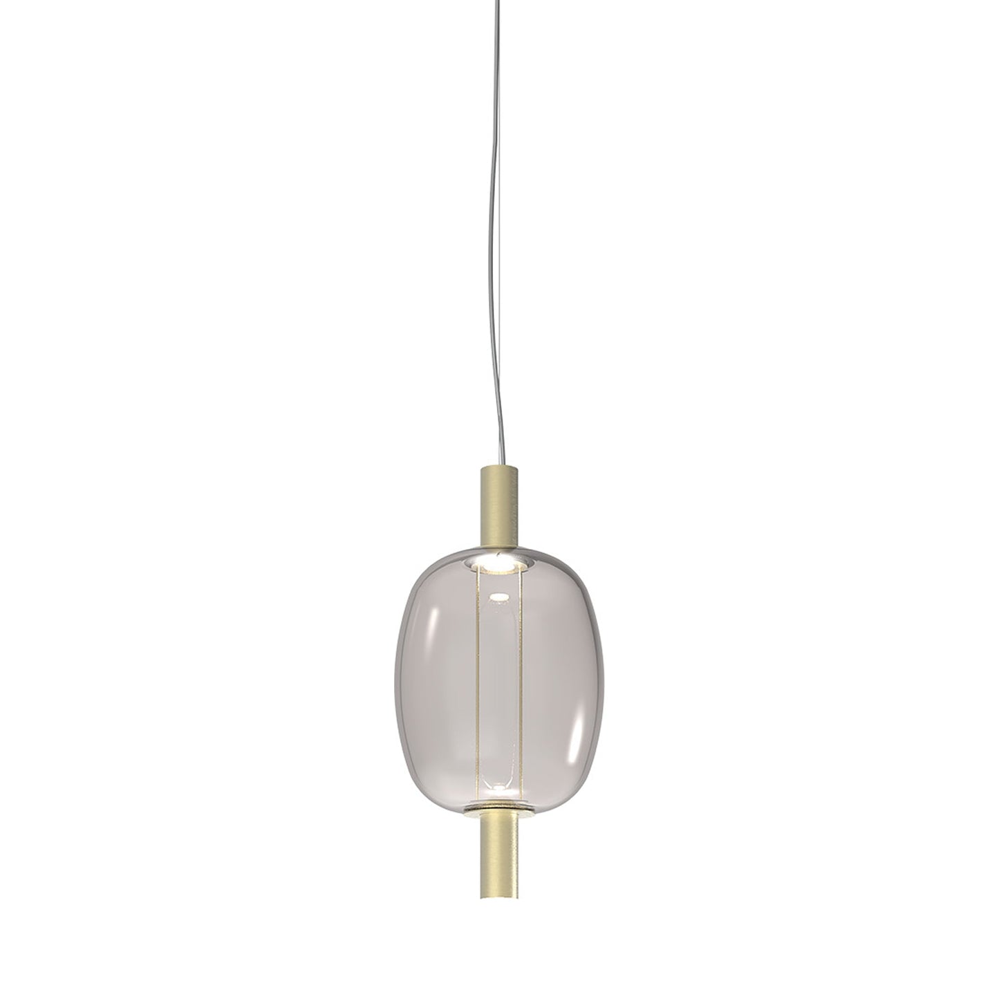 Riflesso SP 2L2 LED Pendant Light in Matt Gold 3/Crystal Transparent.