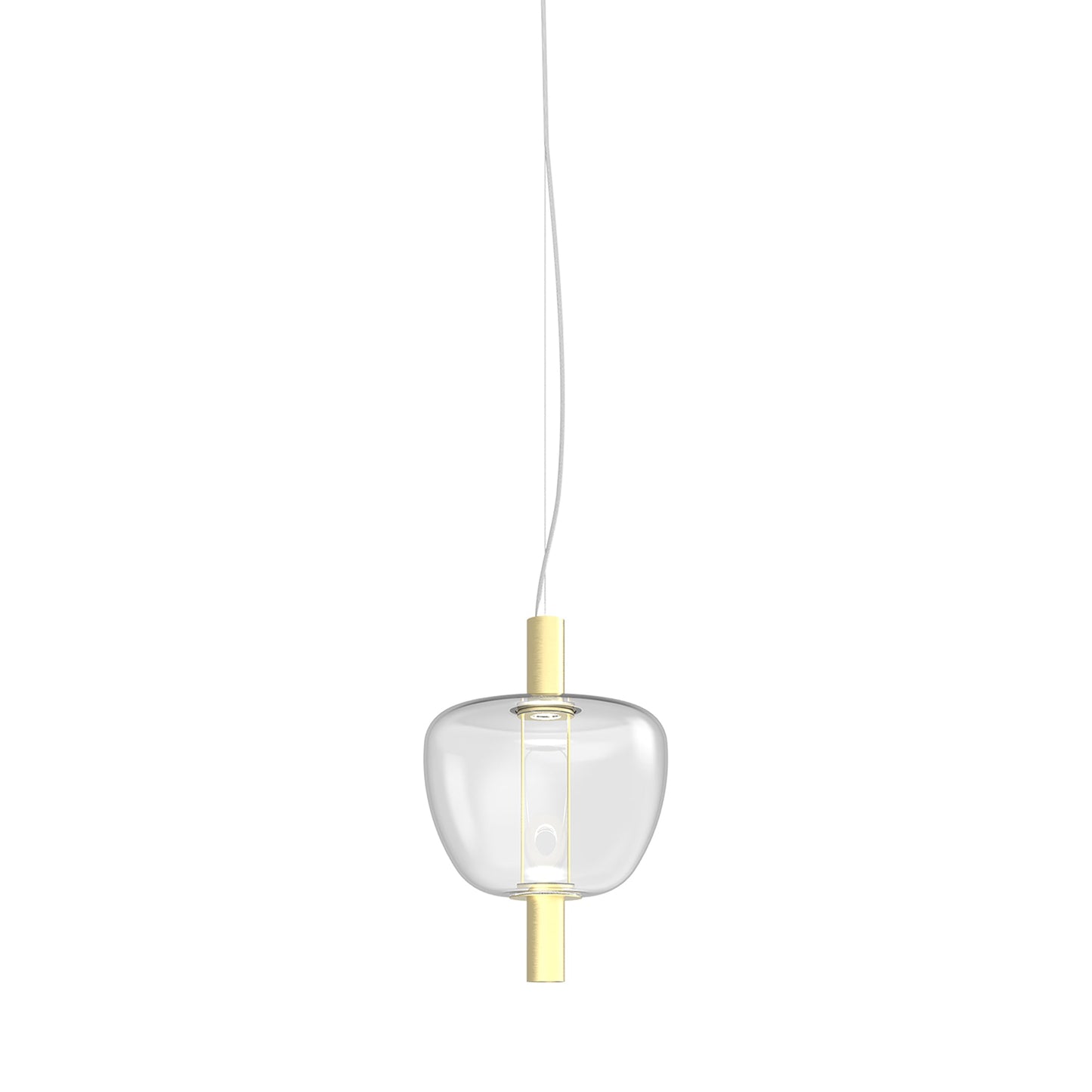 Riflesso SP 2L3 LED Pendant Light in Matt Gold 3/Amber Transparent.