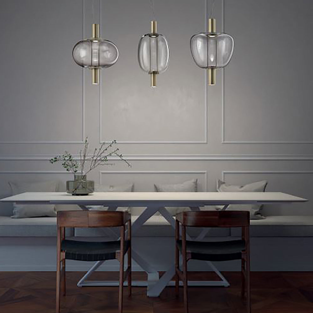 Riflesso SP 2L3 LED Pendant Light in dining room.