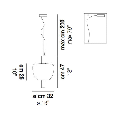 Riflesso SP 2L3 LED Pendant Light - line drawing.