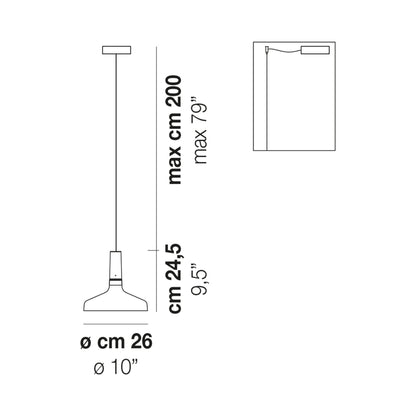 Scintilla SP G LED Pendant Light - line drawing.