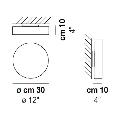 Sogno Ceiling/Wall Light - line drawing.