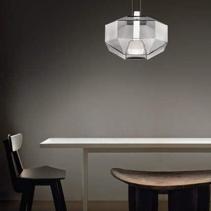 Stone Pendant Light in dining room.
