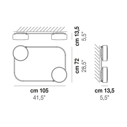 Tier LED Ceiling/Wall Light - line drawing.