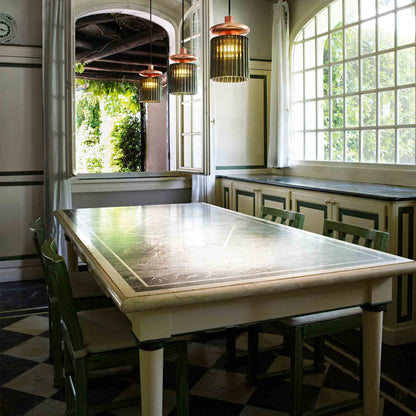 Tread Pendant Light in dining room.