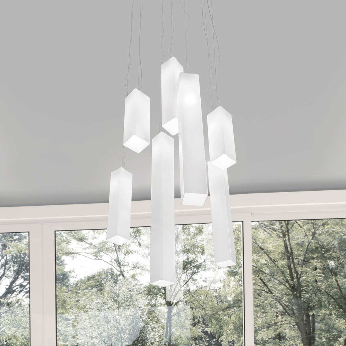 Tubes Pendant Light in living room.